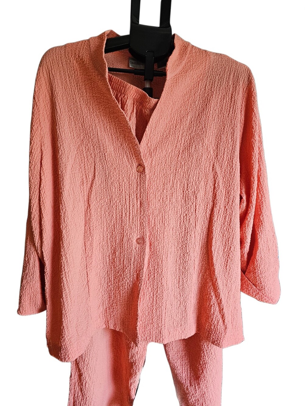 Draper's & Damons Peach Textured Button-Front Women’s Top. 2x